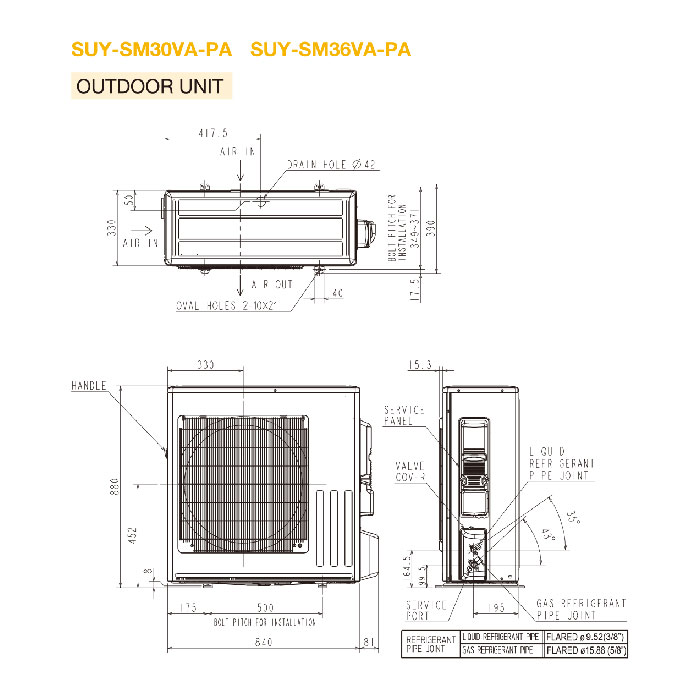 Mitsubishi Electric AC Cassette Inverter 4-Way PLY-SM Series 3 PK - PLY SM30EA + SUY SM30VA